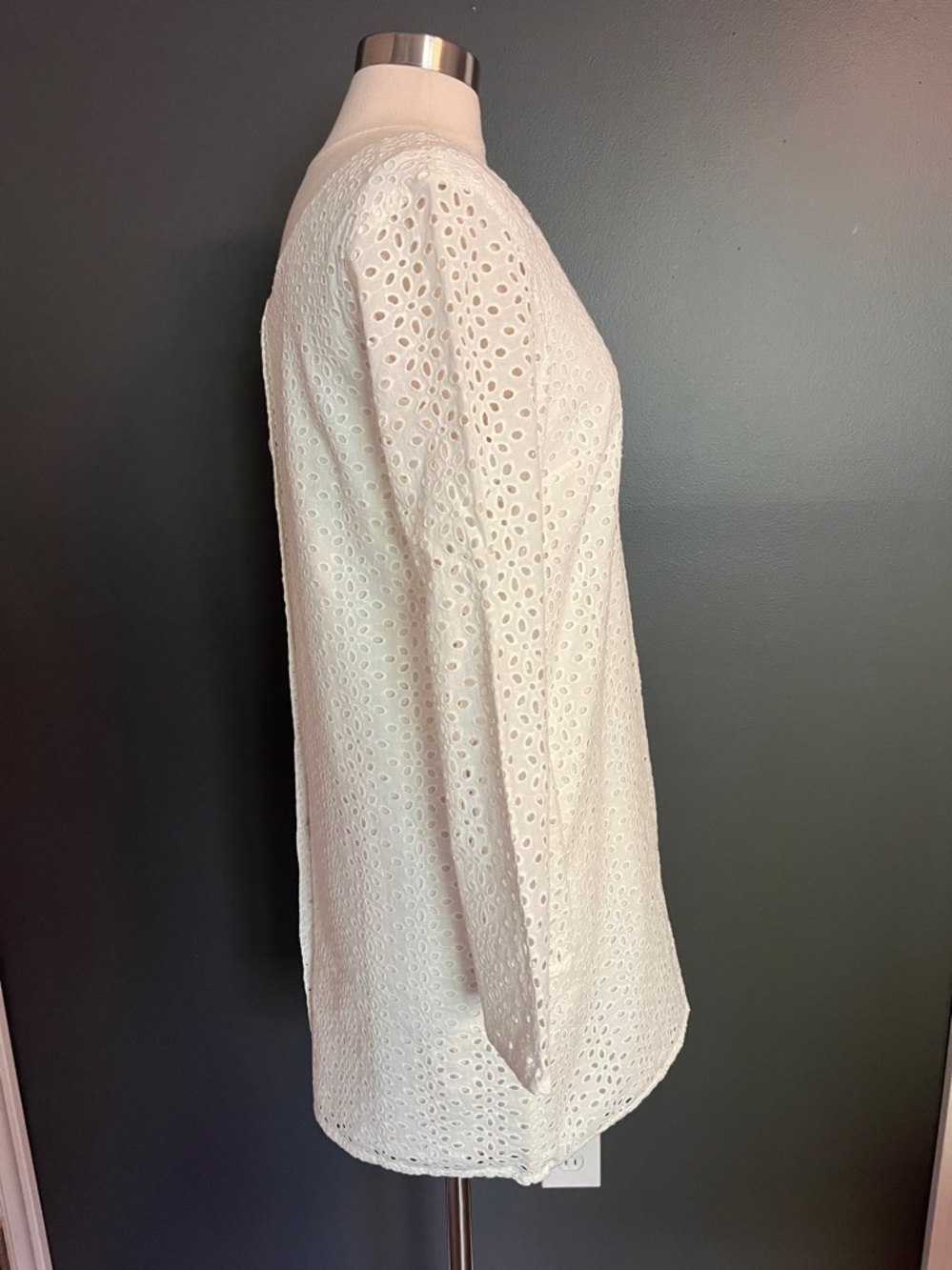 New! Heyton‎ Eyelet Dress Cotton White Lined Size Medium NWT - Picture 3 of 14